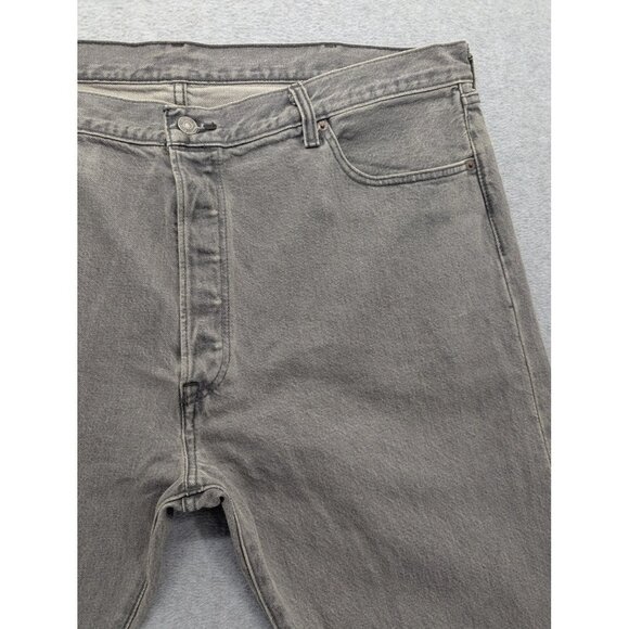 Levis 501 Jeans Mens 42x30 Gray Denim Button Fly Straight Original Fit Red Tab - Picture 3 of 14